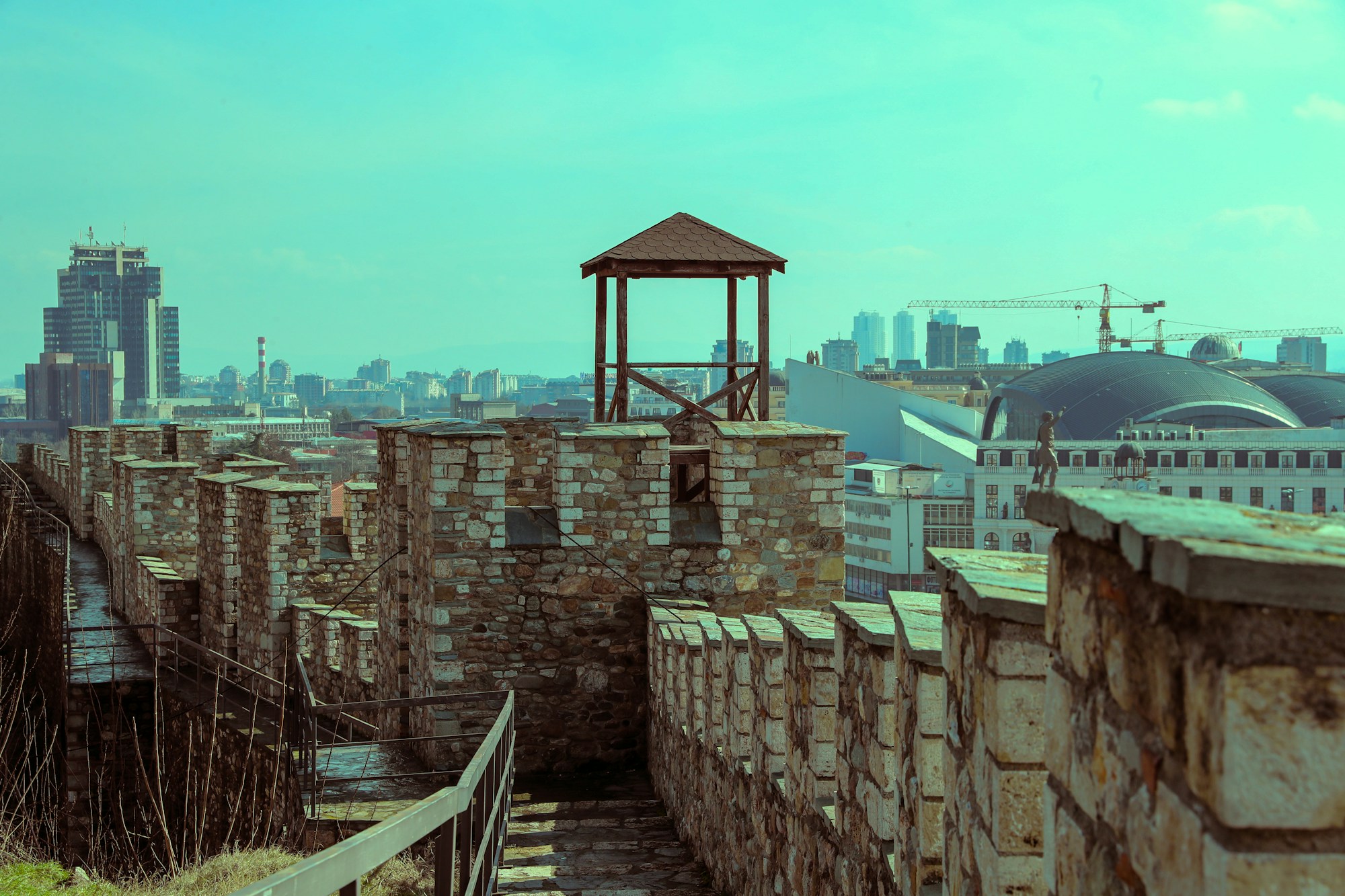 Skopje Fortress and city skyline, North Macedonia